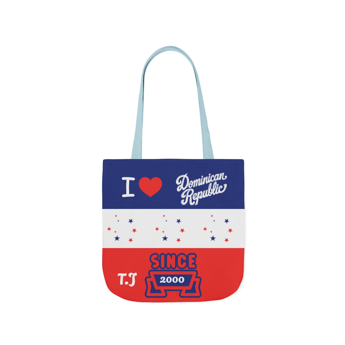 Personalized D.O.B & intinial,Dominican Republic Heart Canvas Tote —
