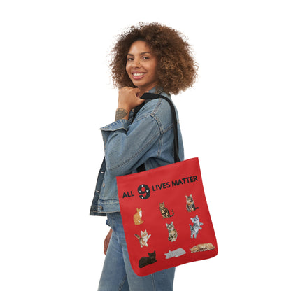 Red Cat theme Canvas Tote Bag