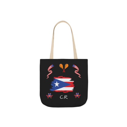 Puerto Rico Pride Canvas Tote Bag — Personalized with initial and D.O.D