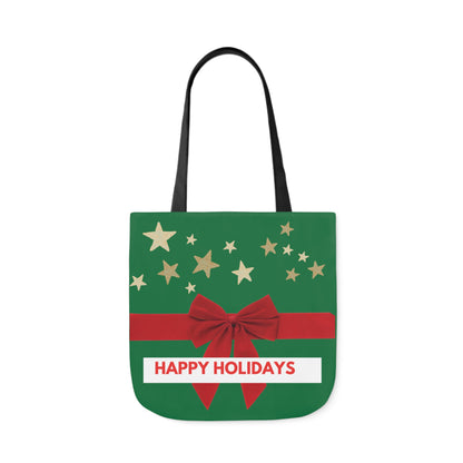 Green Christmas Personalized Dog Canvas Tote Bag