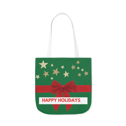 Green Christmas Personalized Dog Canvas Tote Bag