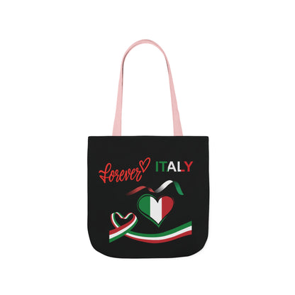 Black Canvas Tote Bag - Italy Theme