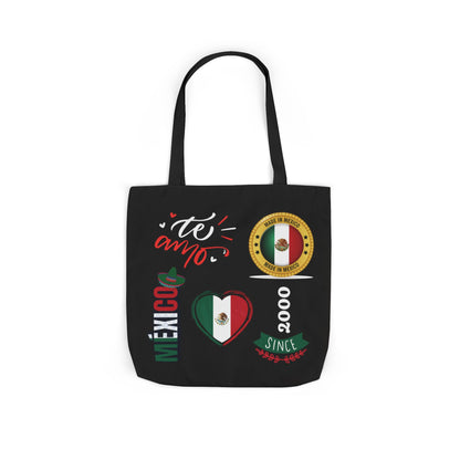 Personalized D.O.B and initial Viva México Flag Canvas Tote  Reusable Bag