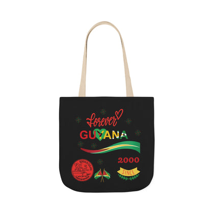 Personalized D.O.B and initial Love You Guyana Canvas Tote Bag