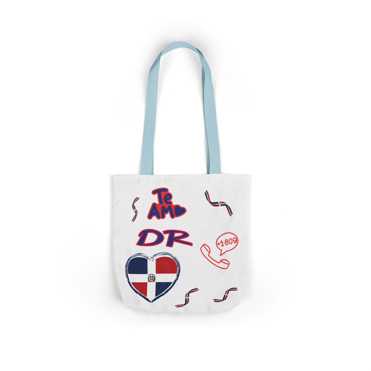 Personalized D.O.B & intinial,Dominican Republic Heart Canvas Tote —