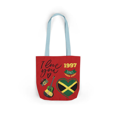Personalized D.O.B & Initial Jamaica Theme Canvas Tote Bag