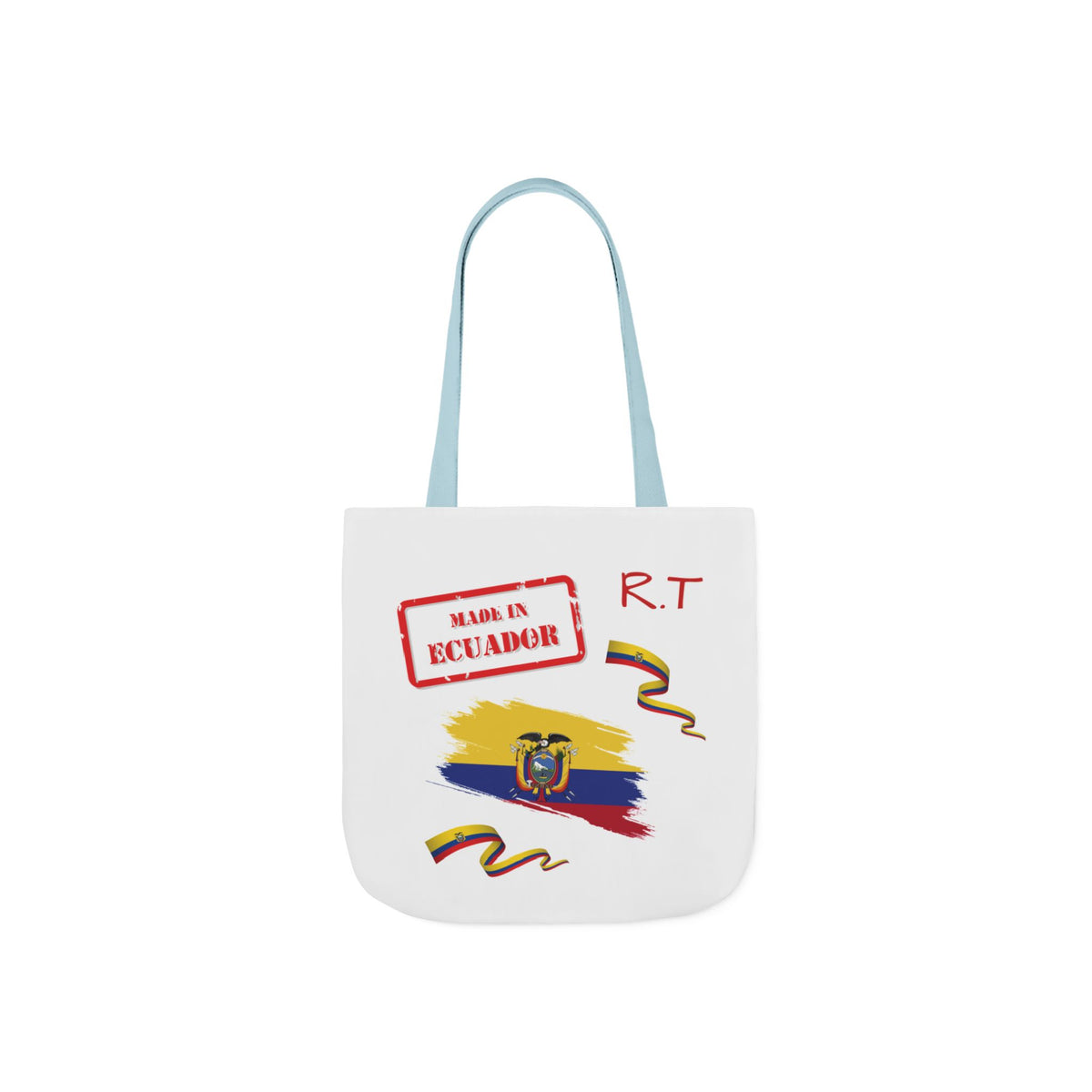 Ecuador Canvas Tote — "Te Amo" Heart Flag Design Personalized initial and D.O.B