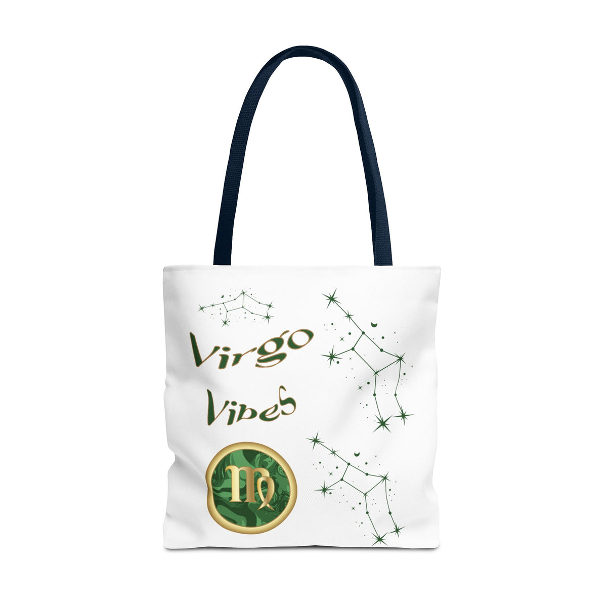 Personalized Initial & D.O.B Virgo Vibes Zodiac White Tote Bag