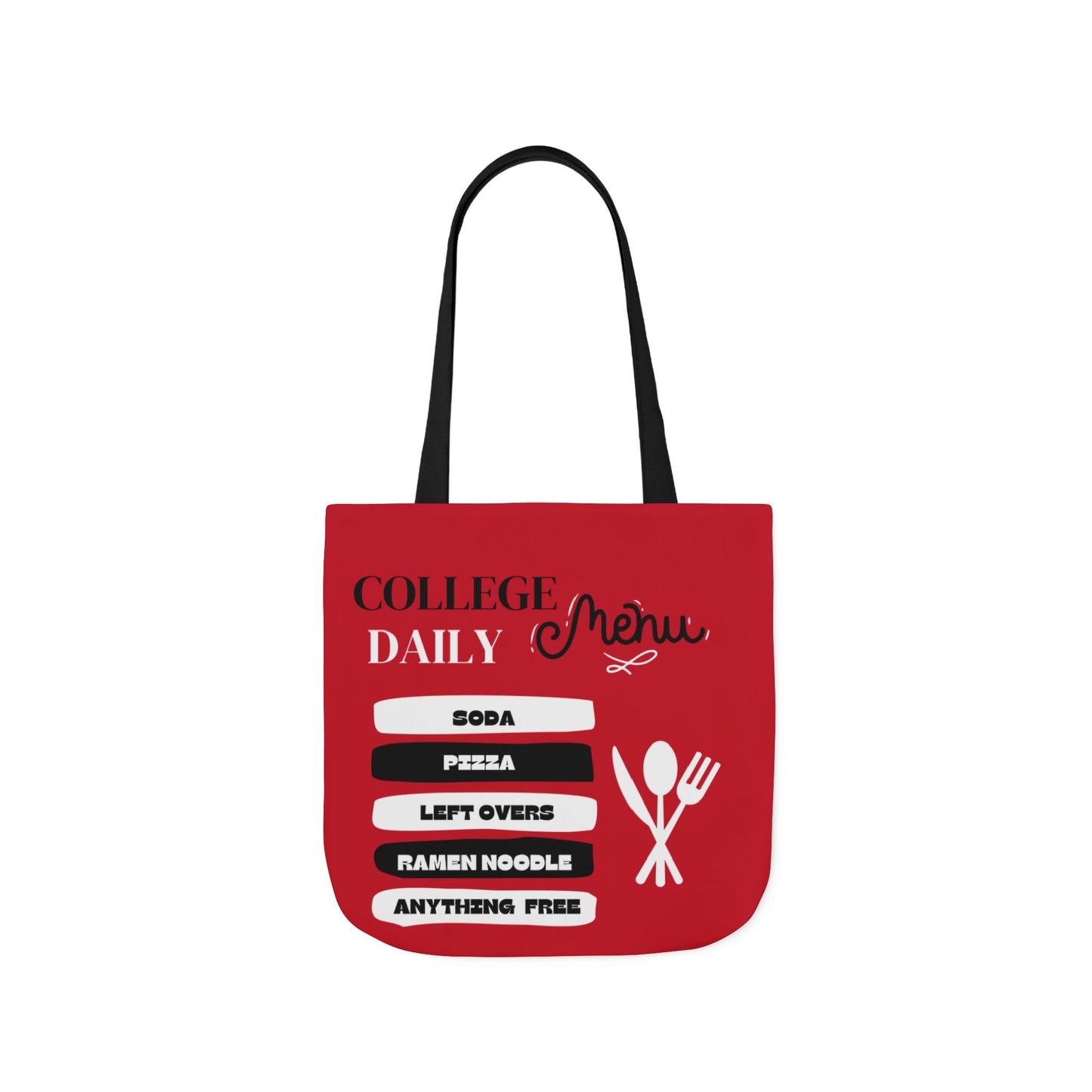 Funny Student Red Canvas Tote Bag