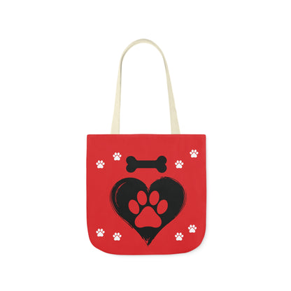 Red and Black Personalized Dog Canvas Tote Bag