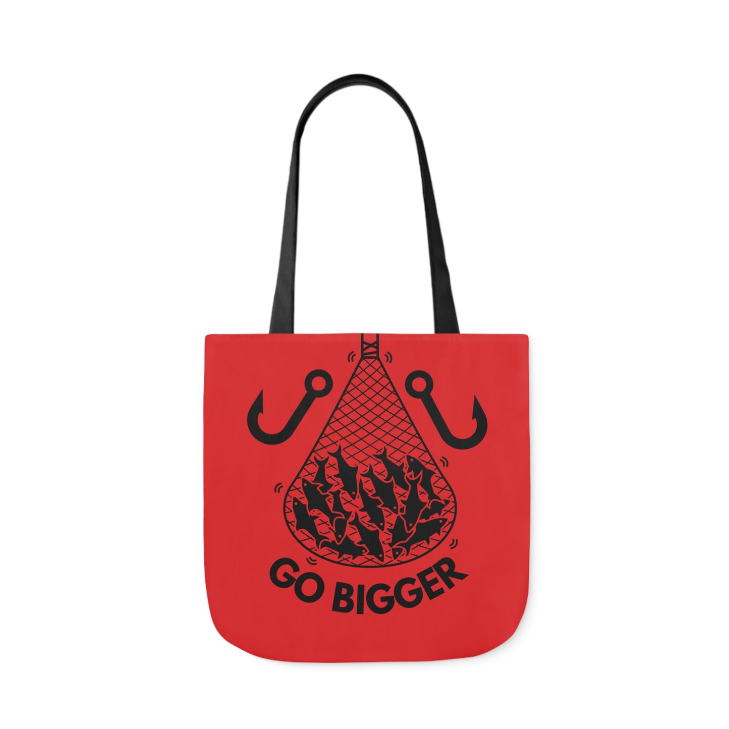 Fishing Canvas Red Tote Bag