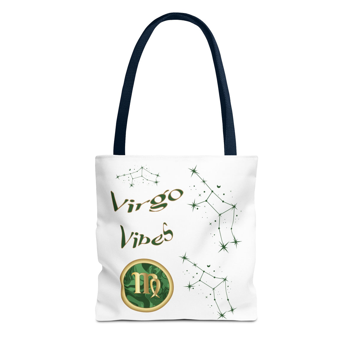 Personalized Initial & D.O.B Virgo Vibes Zodiac White Tote Bag