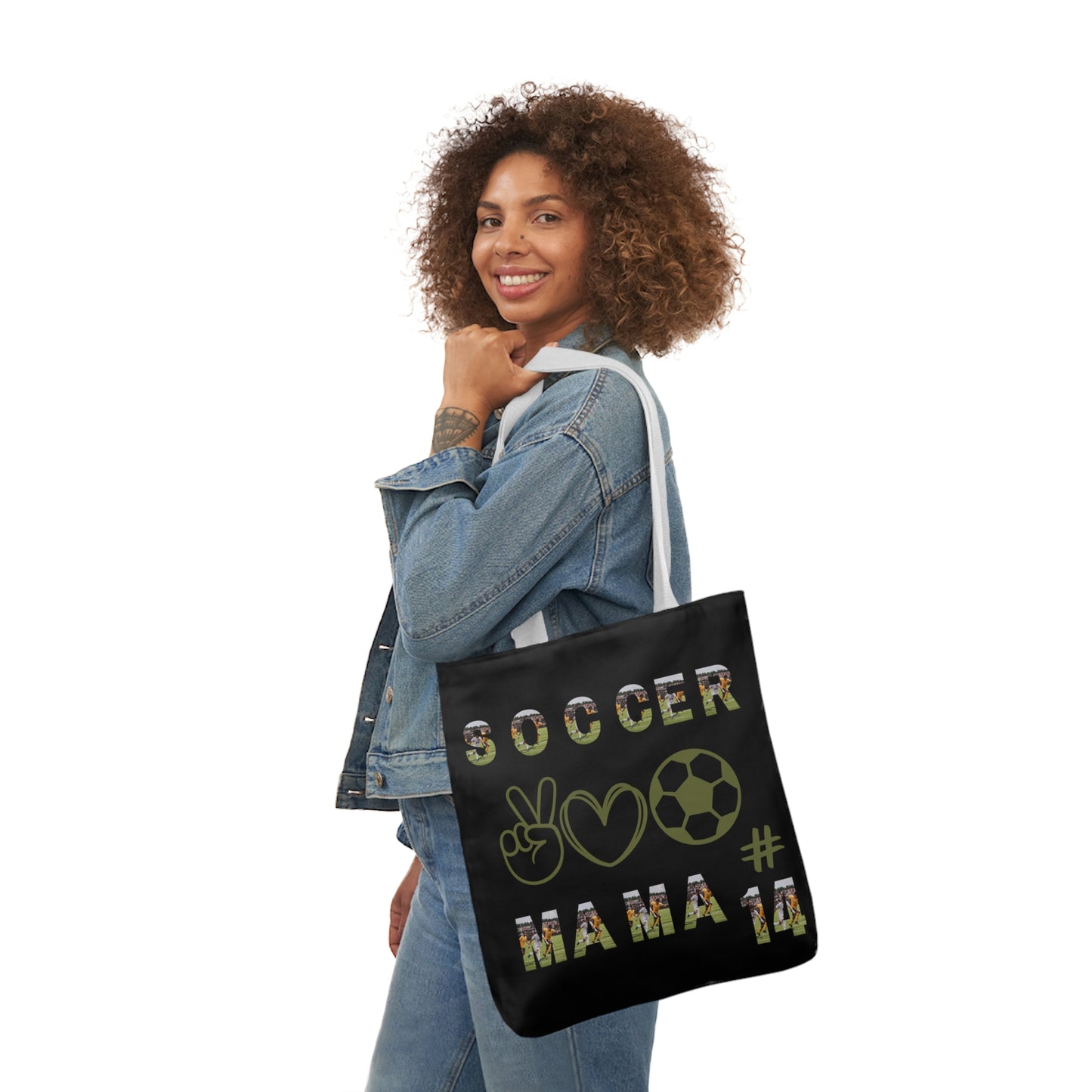 Soccer mom Canvas Tote Bag, 5-Color Straps