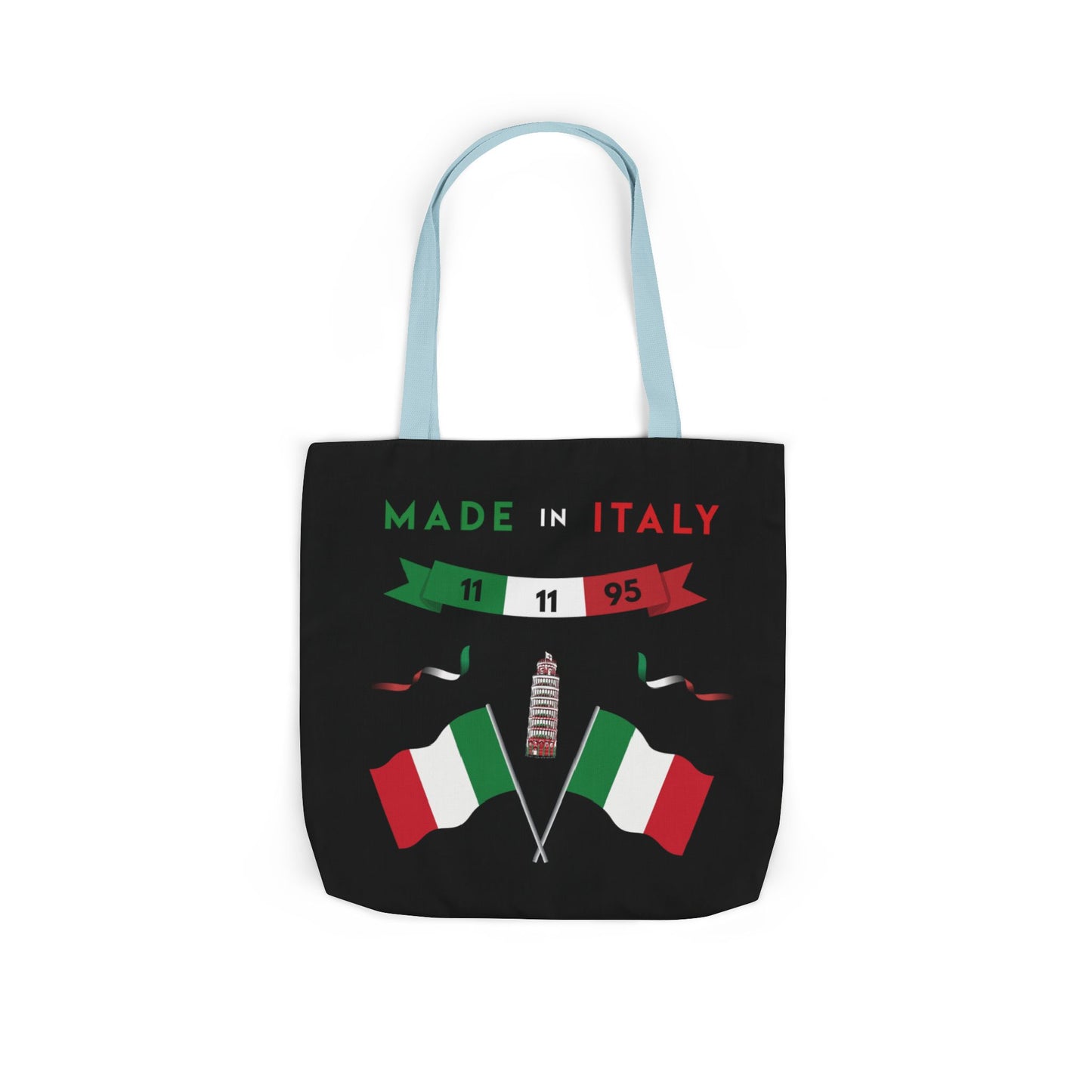 Black Canvas Tote Bag - Italy Theme