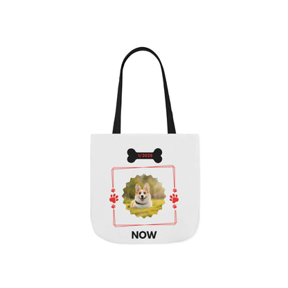 Personalized Dog Before and Now Photos White Canvas Tote Bag