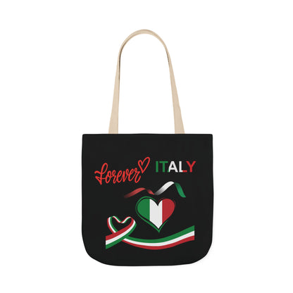 Black Canvas Tote Bag - Italy Theme