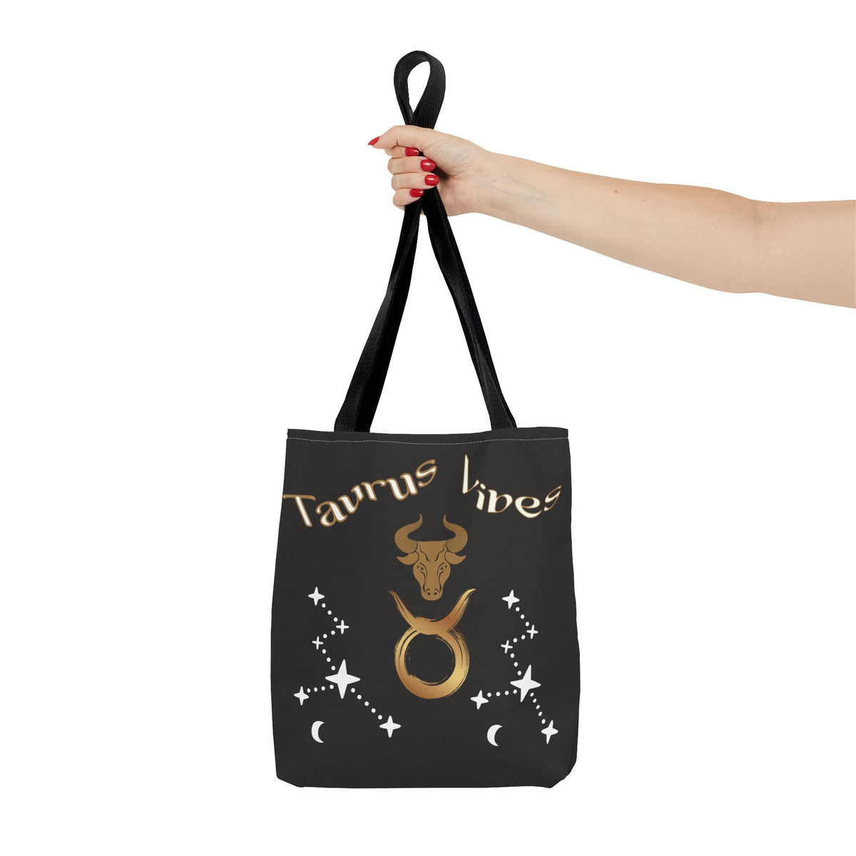 Personalized Taurus Vibes' Zodiac Canvas Tote Bag with Birth Year & Initials