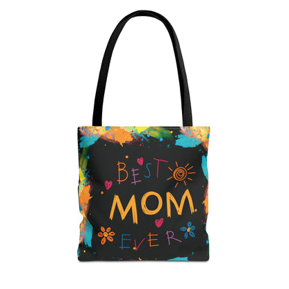 Mom Black Graphic Canvas Tote Bag