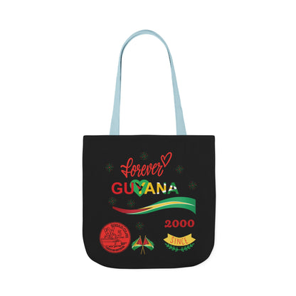 Personalized D.O.B and initial Love You Guyana Canvas Tote Bag