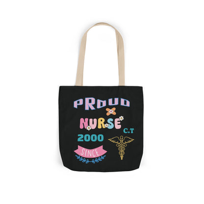 Personalized Nurse Initial Canvas Tote Bag — Custom Initial & Year Started as Nurse