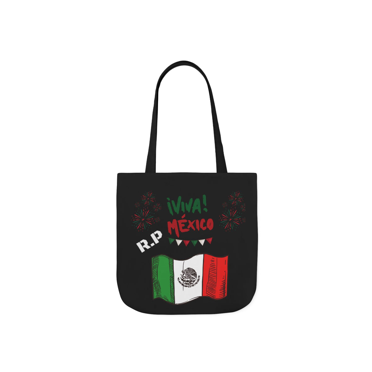 Personalized D.O.B and initial Viva México Flag Canvas Tote  Reusable Bag