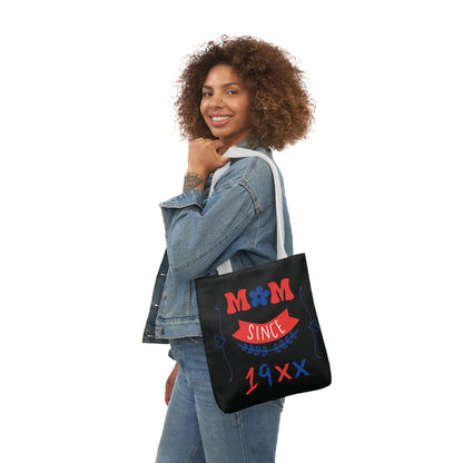 Mom Black Canvas Tote Bag