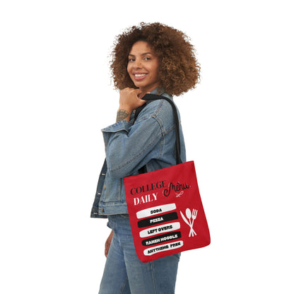 Funny Student Red Canvas Tote Bag