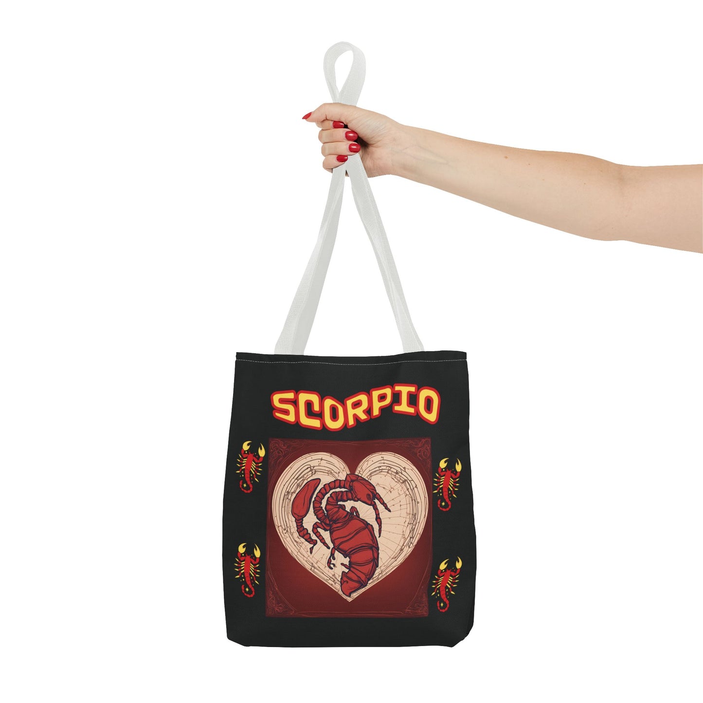 Black Zodiac Scorpio Tote Bag