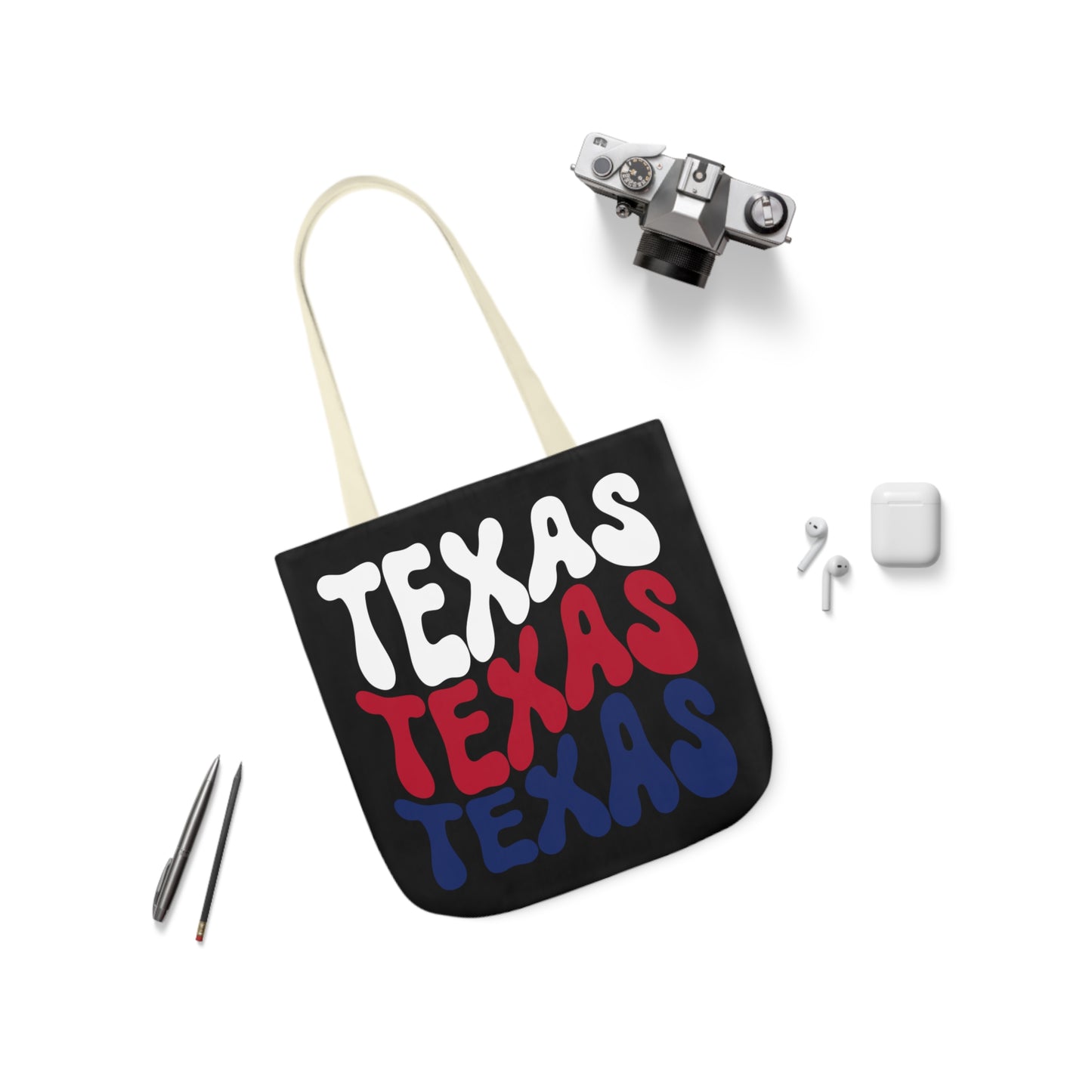 Texas Canvas Tote Bag, 5-Color Straps