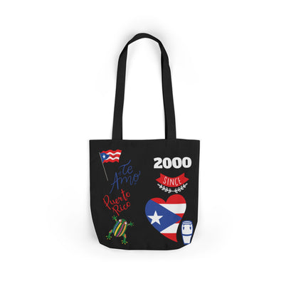 Puerto Rico Pride Canvas Tote Bag — Personalized with initial and D.O.D